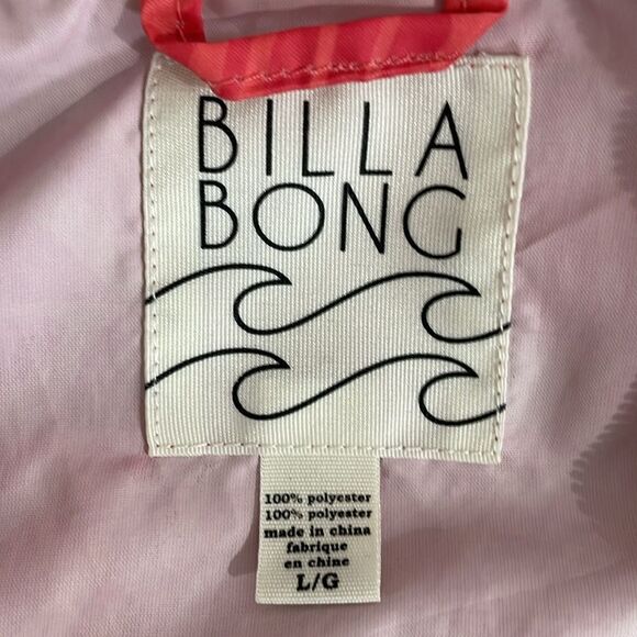Billabong Red-Orange Women’s Large Belt Pack Windbreaker Jacket In A Bag Hooded - Picture 6 of 9